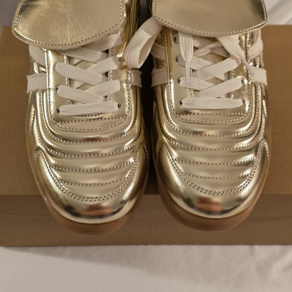 Steve Madden Madrid Metallic Gold Sneakers